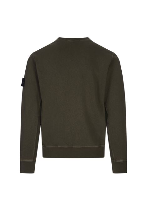 Felpa In Cotone Malfilé Verde Militare STONE ISLAND | K1S156100020-S0060V0154